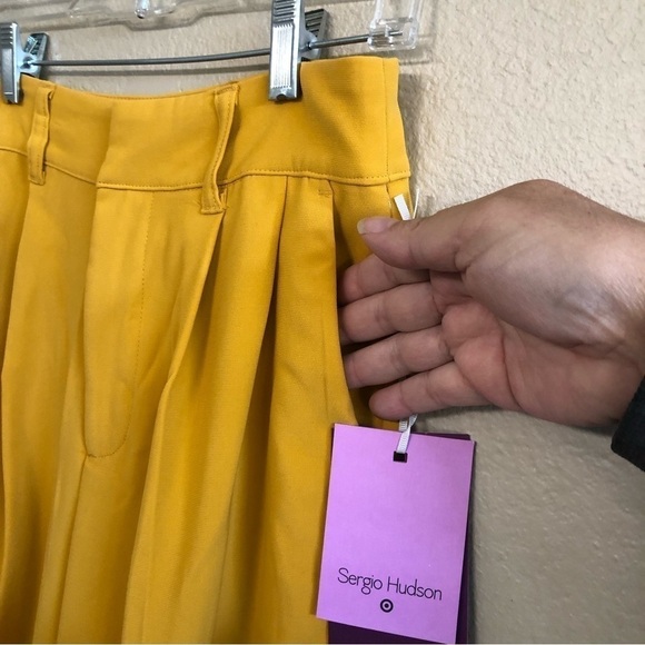 Sergio Hudson x Target Yellow High-Waist Wide Leg Tailored Trousers - Size XS - Picture 6 of 16
